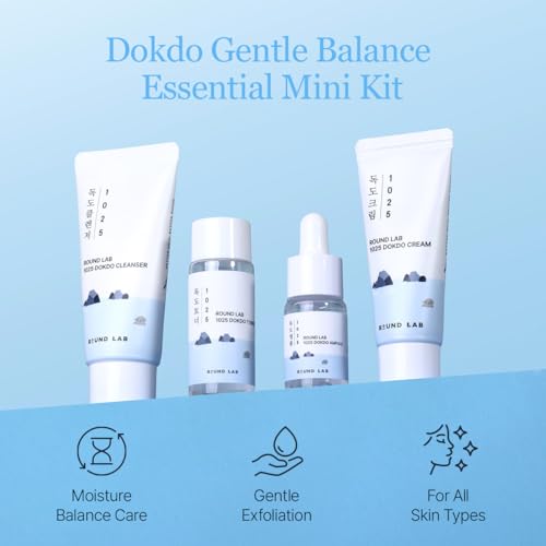 ROUND LAB 1025 Dokdo Hydrating Mini Kit 4-Step Skincare Set - Product Imagery