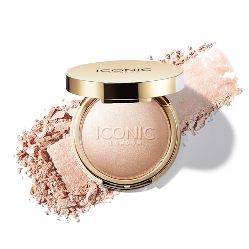 ICONIC LONDON Lit and Luminous Baked Highlighter | Powder Highlighter for a Radiant Glow, Cruelty-Free, Vegan Makeup, 0.