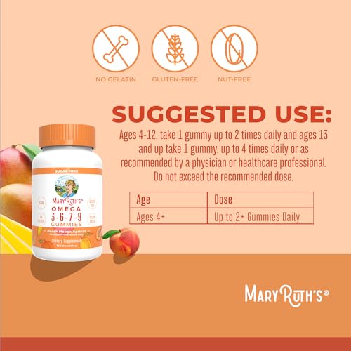 MaryRuth's Vegan Omega 3 6 7 9 Gummies, No Fish Taste, Up to 4 - Product Imagery
