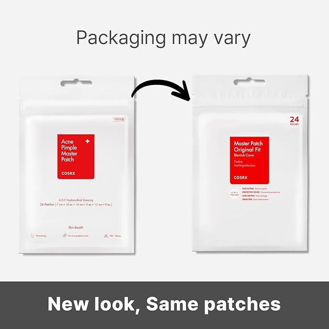 COSRX Acne Pimple Patches Absorbing Hydrocolloid Spot, 3 Size - Product Imagery