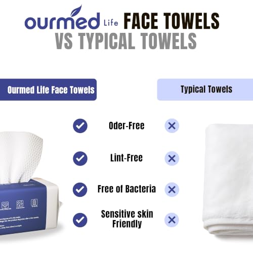Ourmed Life Clean Face Towels Disposable, Ultra Soft & - Product Imagery