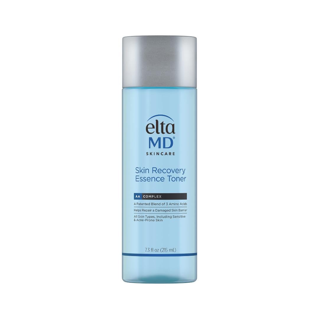 EltaMD Skin Recovery Essence hydrating face toner in a 7.3 oz bottle, alcohol-free, suitable for gentle skin hydration.