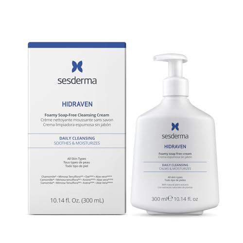 Sesderma HIDRAVEN Foamy Soap-Free Cream, Gentle Face Wash, 10.14 fl oz – Unscented