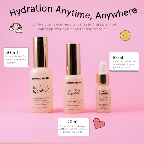 grace & stella Award Winning Hyaluronic Acid Serum (30ml/1 fl oz) - Product Imagery
