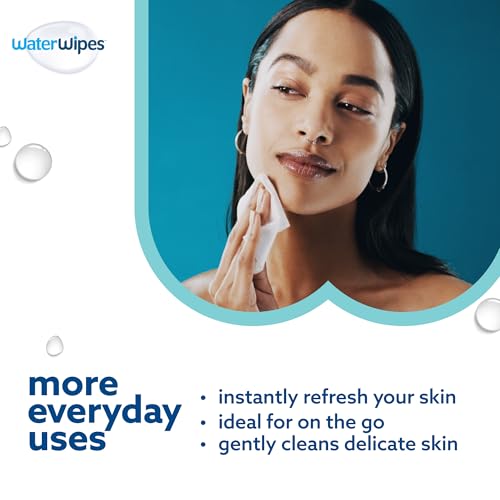 WaterWipes Beauty Sensitive+ On-The-Go Facial Wipes, 99.9% - Product Imagery