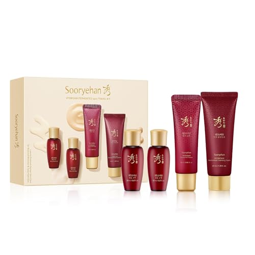 Sooryehan Hyobidam Fermented Skincare Trial Kit (Pack of 4) - Korean Skincare Miniature Set: Toner, Emulsion, Cream & Cl