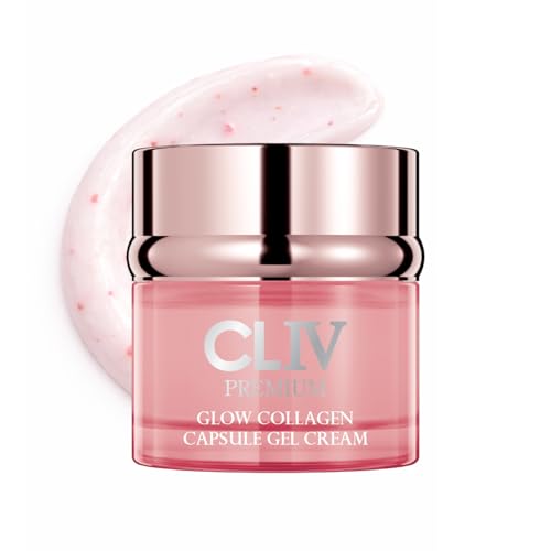 CLIV Glow Collagen Capsule Gel Cream - Radiant Face Moisturizer with Triple Collagen & 8-Layer Hyaluronic Acid - Korean 