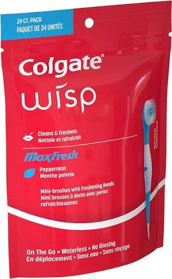 Colgate Optic White Wisp Disposable Mini Toothbrush, Cool Mint - - Product Imagery