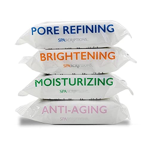 SpaScriptions Makeup Cleansing Wipes 30 CT, Variety 4 pack,02786 - Product Imagery