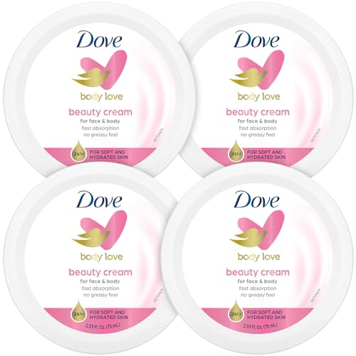 Dove Lotion, Beauty Cream - Light, Fast-Absorbing Face and Body - Product Imagery