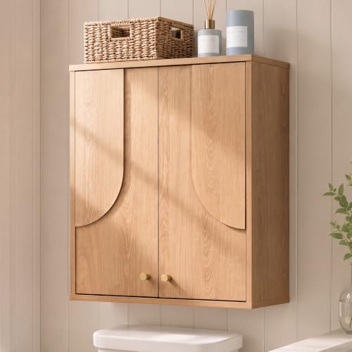 VANIRROR Wood Wall Mount Medicine Cabinet Bathroom Storage with - Product Imagery
