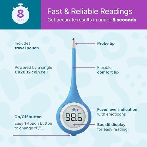 Kinsa QuickCare Smart Digital Thermometer, FDA Cleared - Product Imagery