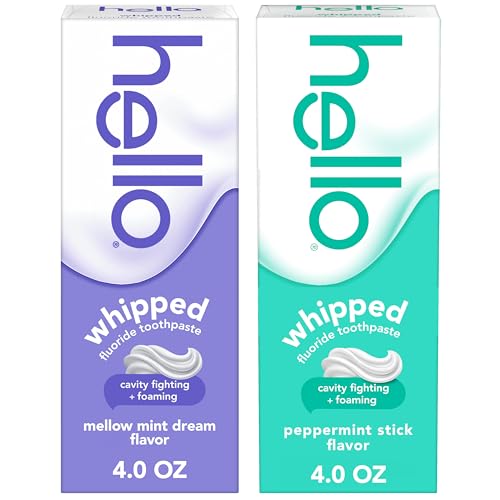 Hello Whipped Mellow Mint Dream and Peppermint Stick Toothpaste - Product Imagery