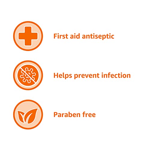Amazon Basics First Aid Antiseptic, 10% Povidone Iodine Solution - Product Imagery