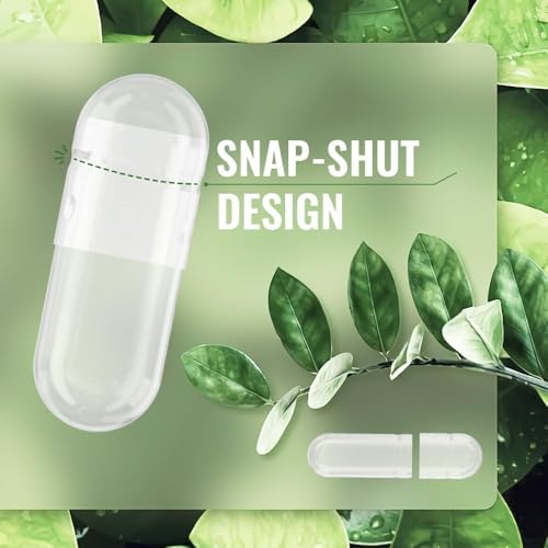Size 0 Empty Gelatin Capsules with 2 Micro Spoons - 100 Count - Product Imagery