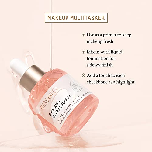 BIOSSANCE Squalane + Vitamin C Rose Advanced Facial Oil - - Product Imagery
