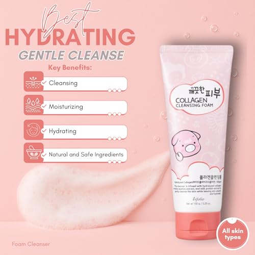 esfolio Collagen Cleansing Foam – Hydrating Face Wash for Deep - Product Imagery