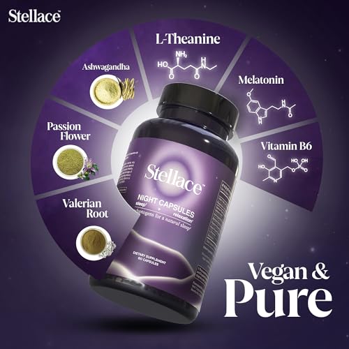 Premium Sleep Supplement: Vegan Night Capsules with Melatonin, - Product Imagery