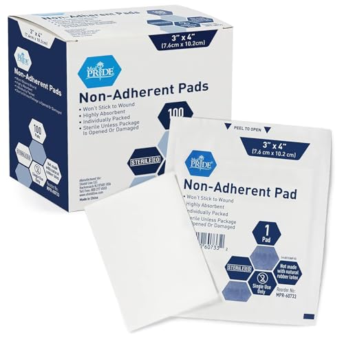 MED PRIDE Sterile Non Stick Pads for Wound Care and Wounds, - Product Imagery
