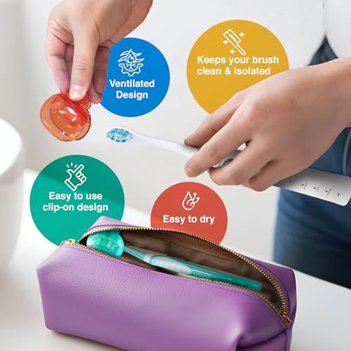 GuruNanda Brush Pods Manual & Electric Toothbrush Covers, 4 ct - Product Imagery