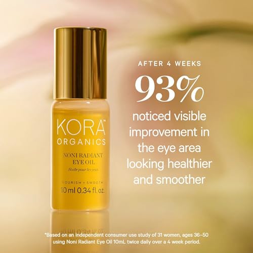 KORA Organics Noni Radiant Eye Oil with Rose Quartz Roller Ball - Product Imagery