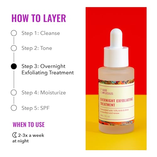 Good Molecules Overnight Exfoliating Treatment, AHA BHA - Product Imagery