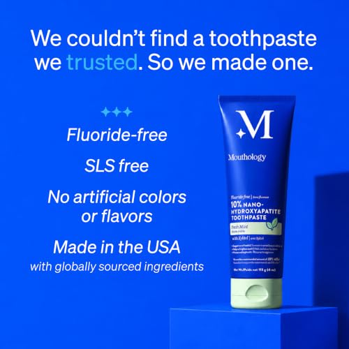 Mouthology 10% Nano Hydroxyapatite Toothpaste Fluoride Free, - Product Imagery