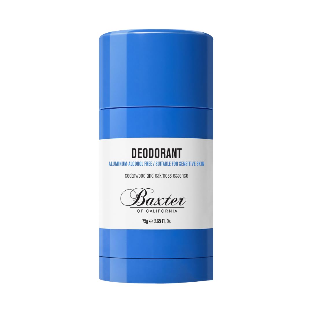 Baxter of California aluminum-free cedarwood and oakmoss deodorant stick, 2.65 oz, natural body deodorant for men