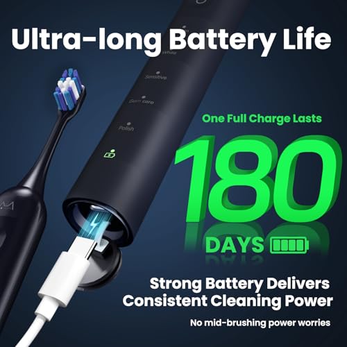 Electric Toothbrush for Adults, Rechargeable Sonic Toothbrush - Product Imagery