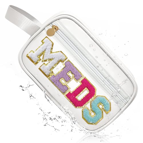 COSHAYSOO Clear MEDS Bag Travel Medicine Zipper Pouch Small - Product Imagery