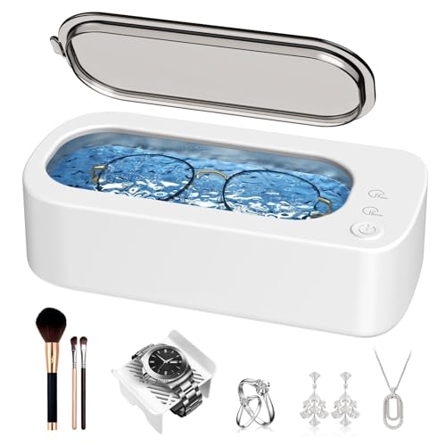 OSLTWI Ultrasonic Jewelry Cleaner Machine: 48KHz Ultra Sonic Cleaner for Jewelry,Eyeglass,Rings,Watch Band,Dentures,with