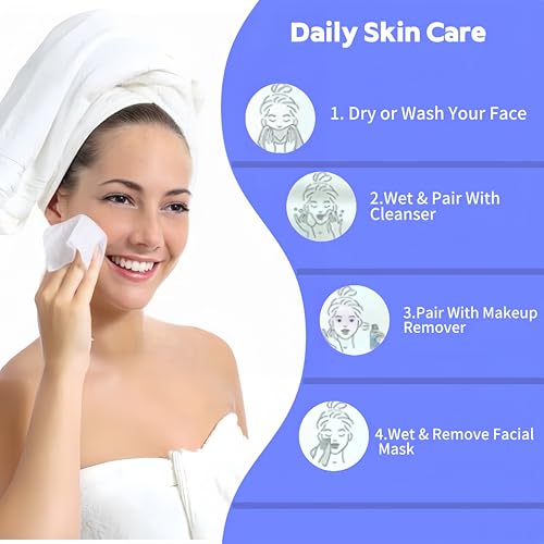 Disposable Face Towel 100 Count, Soft Cotton Clean Skin Face - Product Imagery