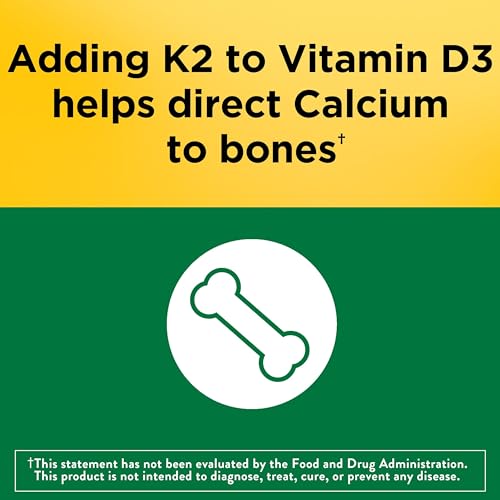 Nature Made Vitamin D3 K2 Supplement, 30 Softgels - Product Imagery