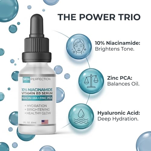 Niacinamide Serum for Face 10% with Zinc, Dark Spot & Pore, 1 oz - Product Imagery