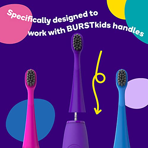 BURST Genuine Replacement Heads for Kids Electric Toothbrush - Product Imagery
