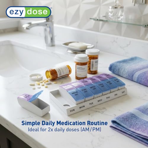 Ezy Dose Weekly (7-Day) AM/PM Pill Organizer, Large Case, - Product Imagery