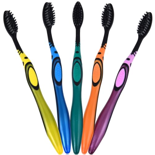 ADA Cavity Defense Activated Charcoal Toothbrush 5 Pack - Product Imagery