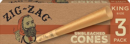 Zig-Zag Pre Rolled Cones Unbleached King Size 109mm 24 Pack - Product Imagery
