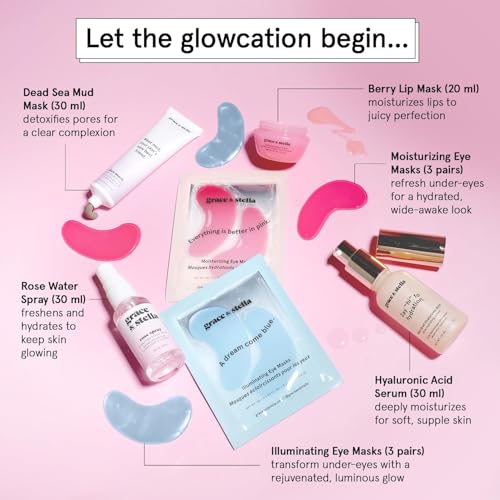 grace & stella Award Winning Skin Care Set - Gift Set for Women - Product Imagery