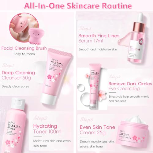 Sakura Skin Care Set for Kids & Teens Girls,15PCS Girls Daily - Product Imagery