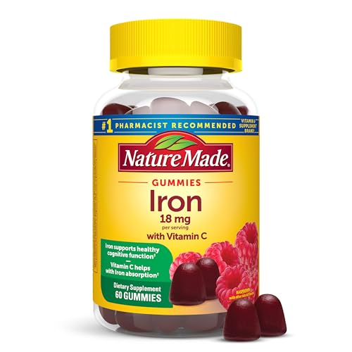 Nature Made Iron 18 mg per Serving Gummies with Vitamin C, 60 - Product Imagery