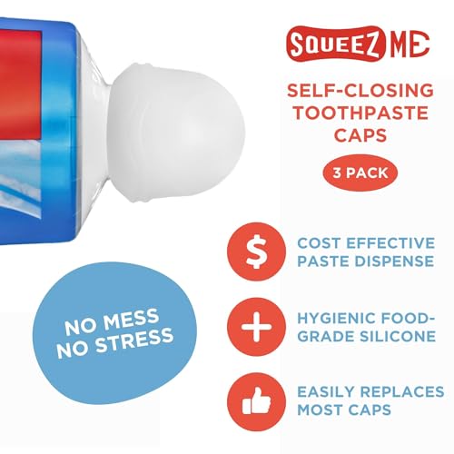 Chrome Cherry SqueezMe Silicone Self-Closing Toothpaste Caps, - Product Imagery