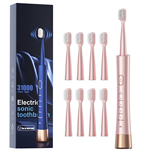 AJELU Sonic Electric Toothbrush for Adults, USB Rechargeable - Product Imagery