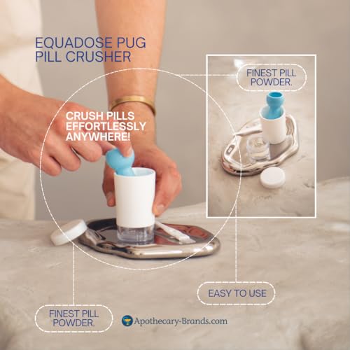 EQUADOSE Pill Crusher for Adults, Seniors & Pets, Pug Tablet - Product Imagery