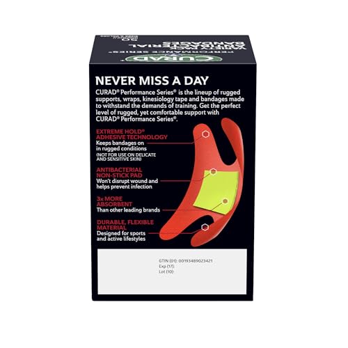 CURAD Performance Series Antibacterial Bandages, Extreme Hold - Product Imagery
