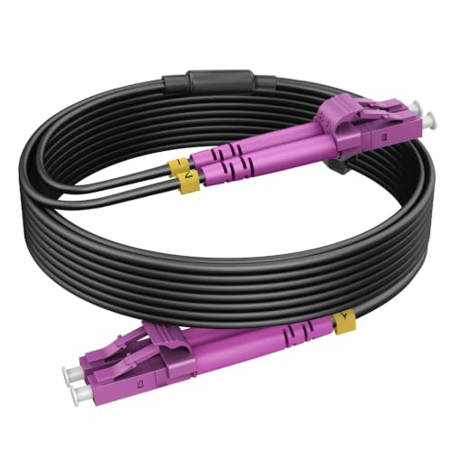 RamboCables OM4 LC to LC Fiber Patch Cable Armored Multimode, 30ft/10m