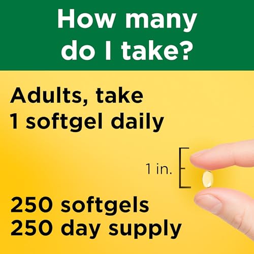 Nature Made Vitamin D3 2000 IU (50 mcg), 250 Vitamin D Softgels - Product Imagery