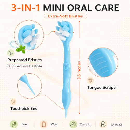 Mini Disposable Travel Toothbrushes with Toothpaste, 24 Count - Product Imagery