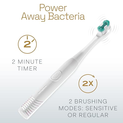 Colgate Total Adult Battery Powered Electric Toothbrush, White, - Product Imagery