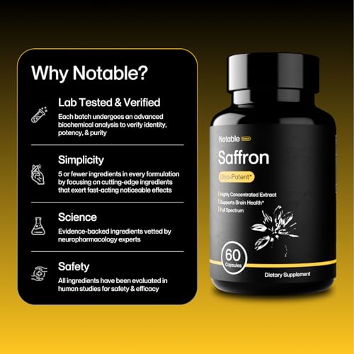 Notable Ultra-Potent Saffron Extract Capsules | 30mg | 20% - Product Imagery